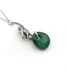 Monkey and Malachite sterling silver necklace