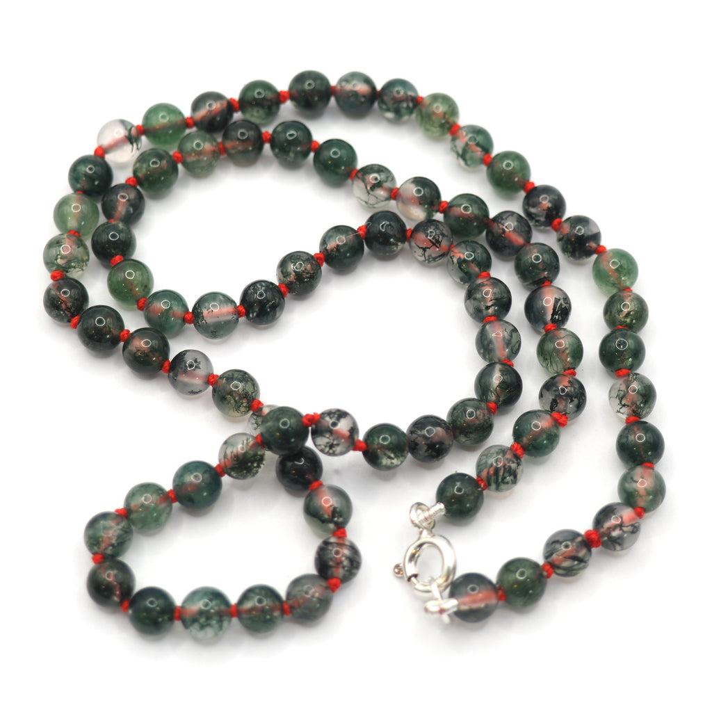 Moss agate choker necklace