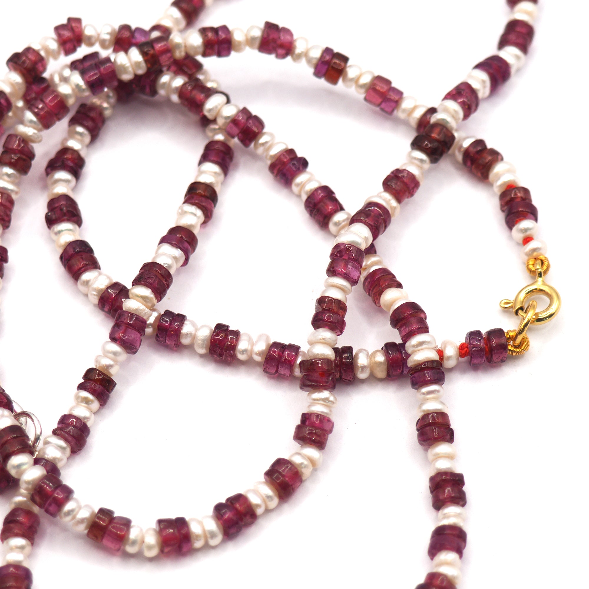 garnet and seed pearl choker necklace
