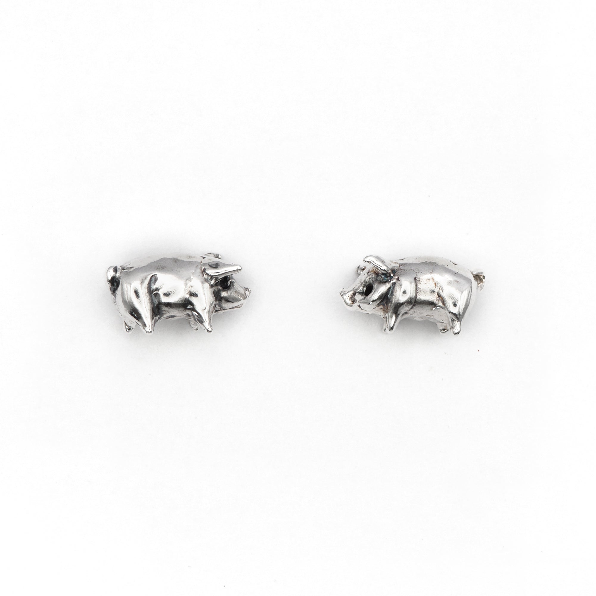 Pig sterling silver stud earrings