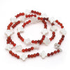 Carnelian & shell quatrefoil necklace