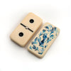 Blue and cream domino