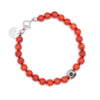 Red Burmese Jade and silver skull bracelet