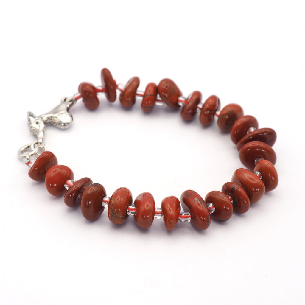 Red jasper + dog-link bracelet