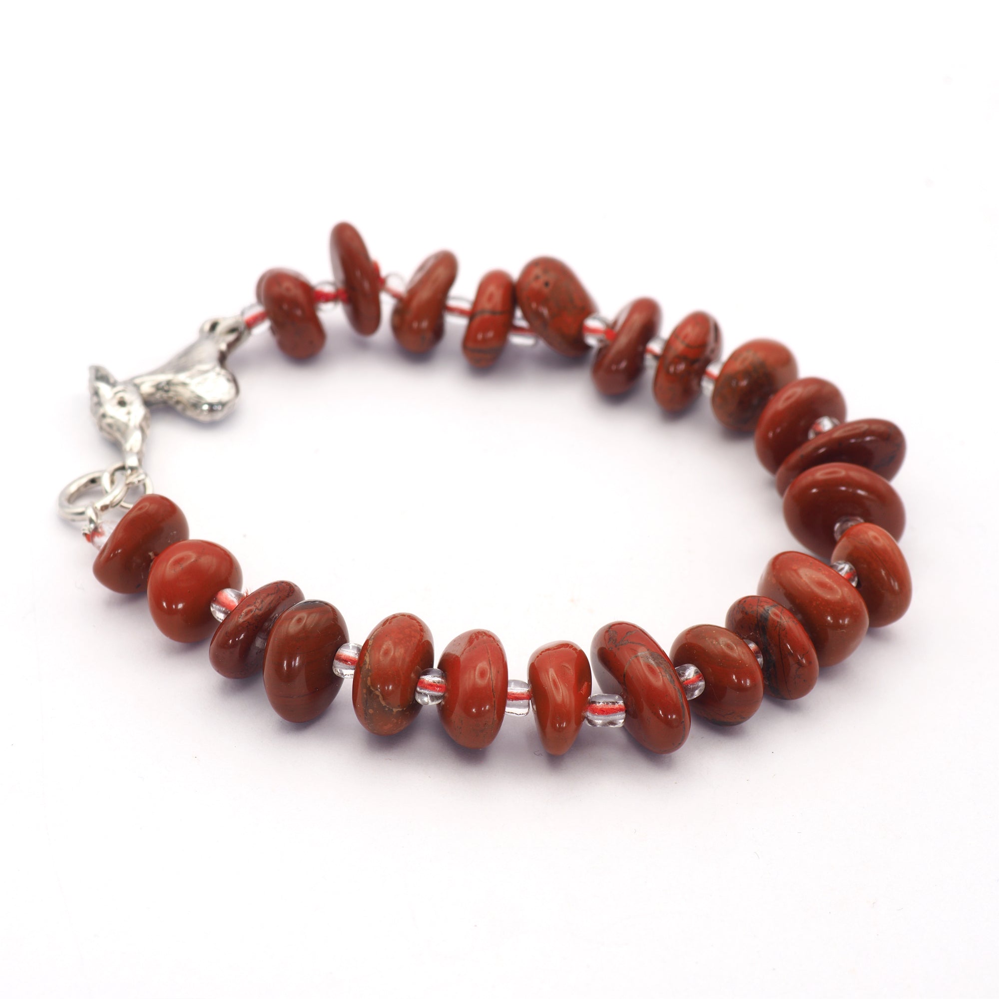 Red jasper + dog-link bracelet