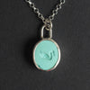 Turquoise swan intaglio necklace