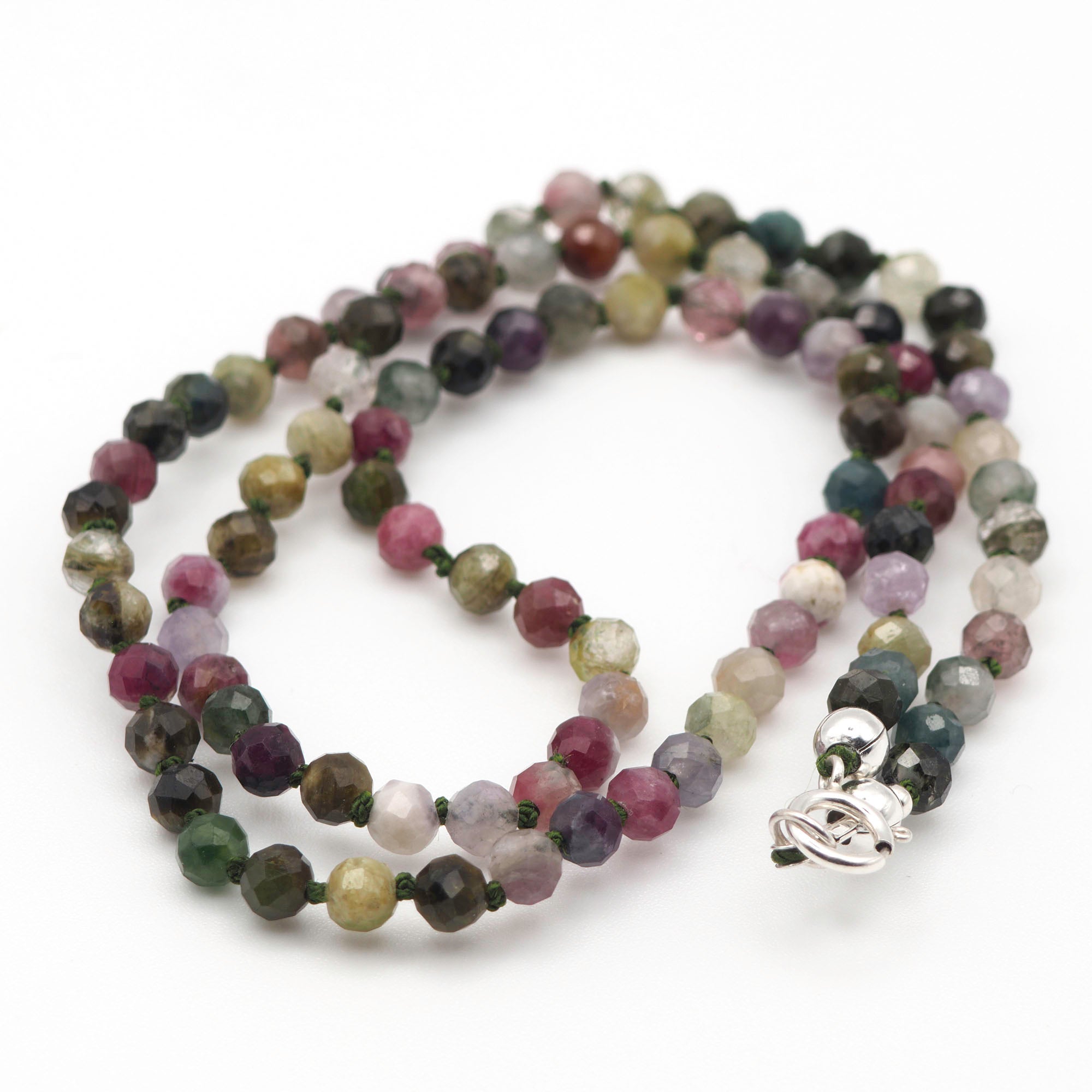 Faceted tourmaline beaded necklace