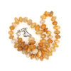 Yellow Quartz  silver dog link necklace