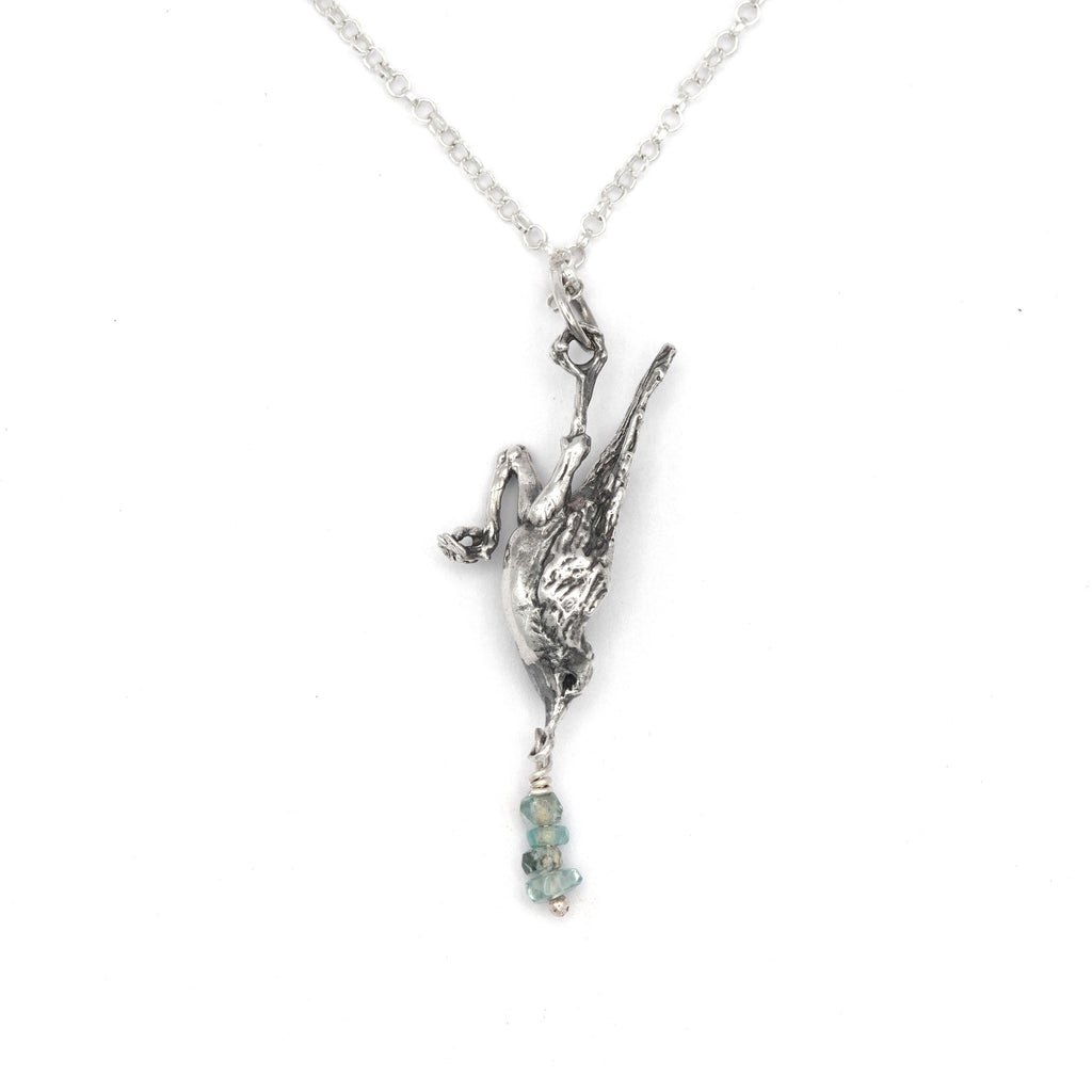 Bird with drops of Zircon Necklace