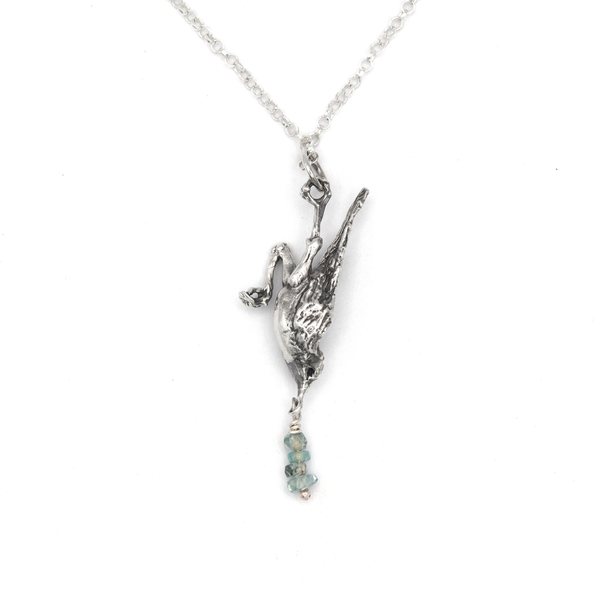 Bird with drops of Zircon Necklace