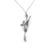 Bird with drops of Zircon Necklace