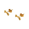 Gold Bone Stud Earrings