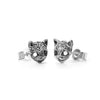 Cat mask Stud Silver Earrings