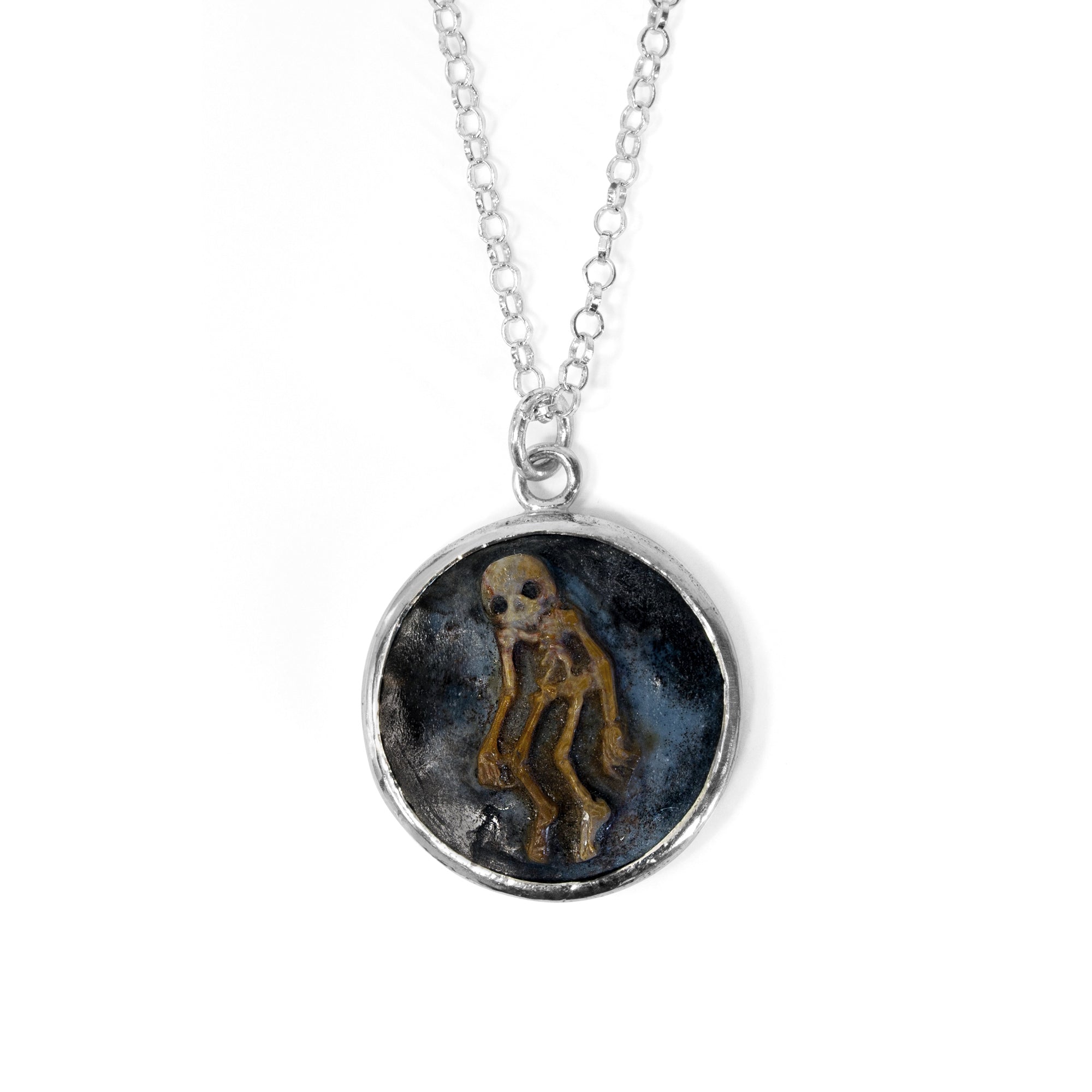 Skeleton jasper cameo necklace