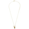 Skull Rabbit Gold Necklace full length with chain