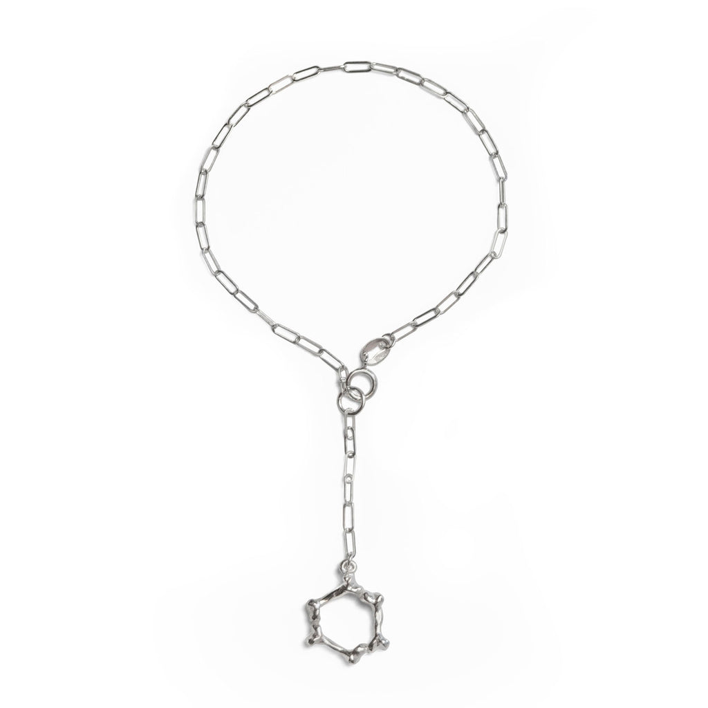 Bone Halo Silver elongated link bracelet