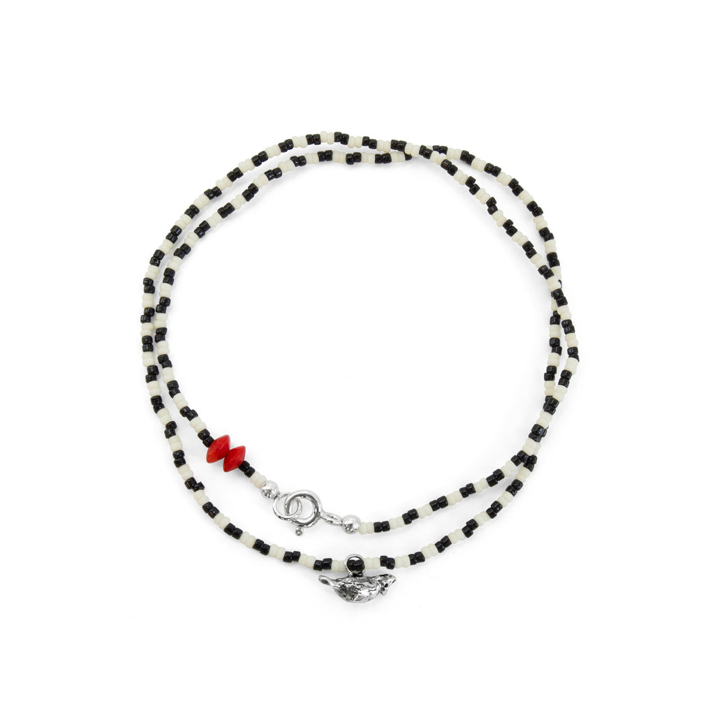 Beaded cardinal choker-bracelet