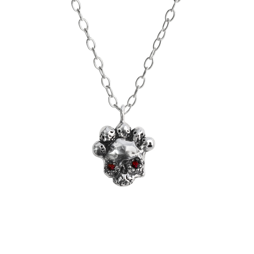 Garnet-Eyed Nameless God Skull Mask Necklace