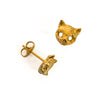Gold Vermeil Cat mask Stud Earrings