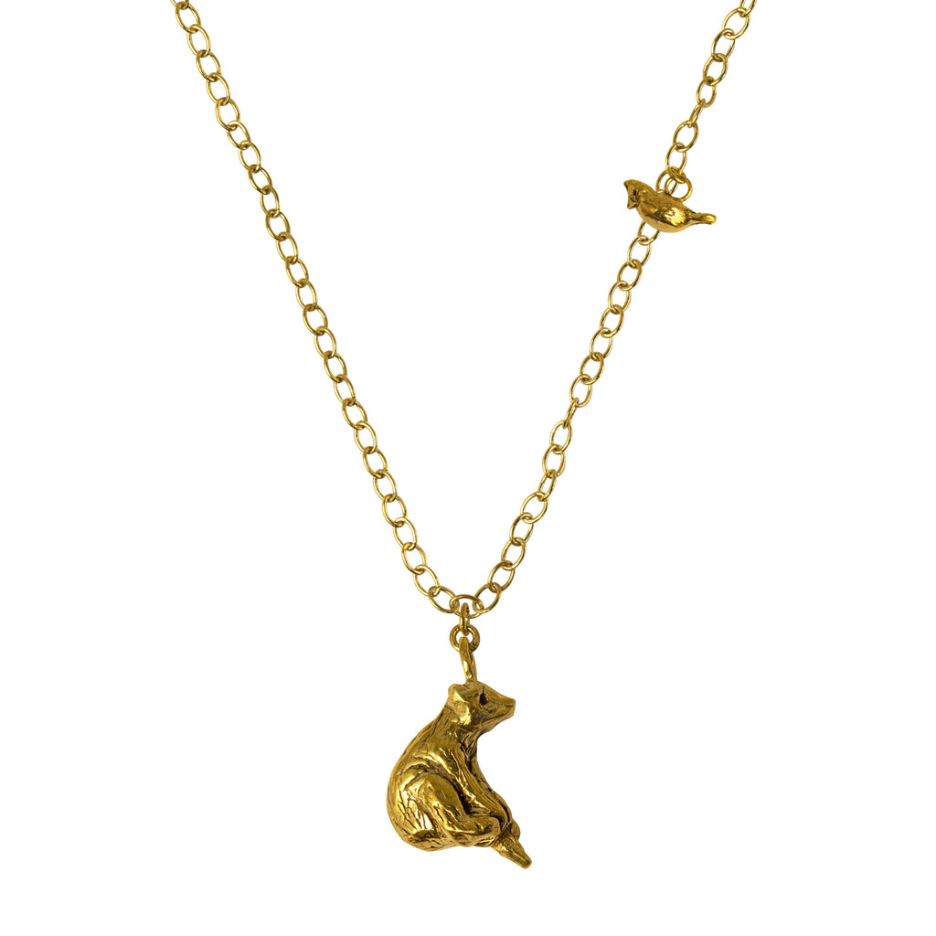 Bear & Cardinal Gold Vermeil Necklace