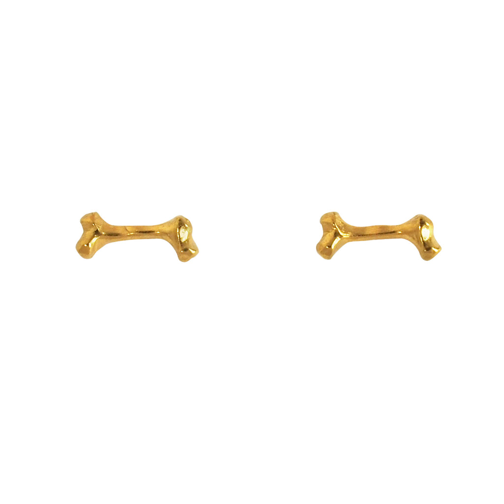 Bone Stud Gold Vermeil Earrings