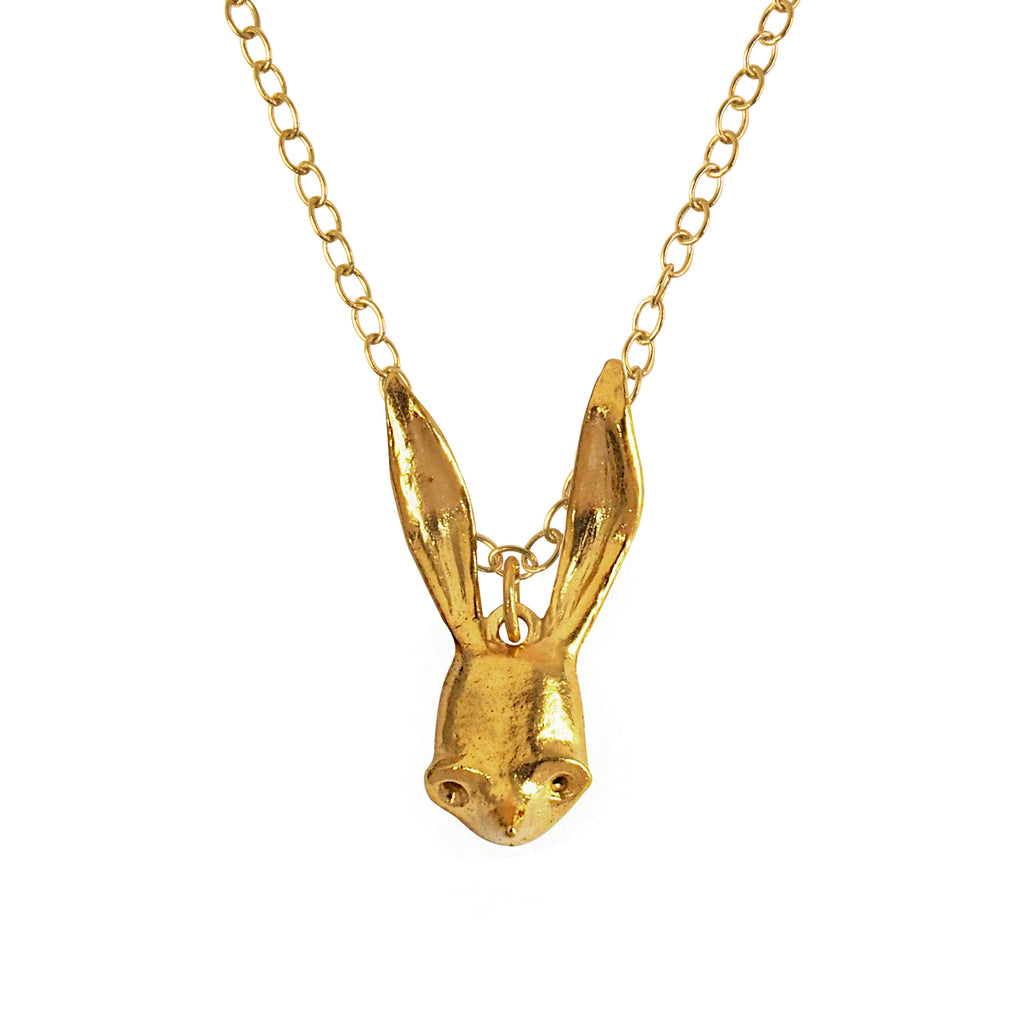 Sally Rabbit Mask Gold Vermeil Necklace