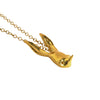 Sally Rabbit Mask Gold Necklace pendant detail photo