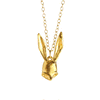 Sally Rabbit Mask Gold Necklace 360 rotation