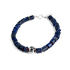 Lapis Lazuli and silver skull bracelet