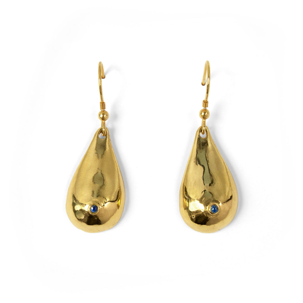 Gold Vermeil + Lapis Boob Earrings