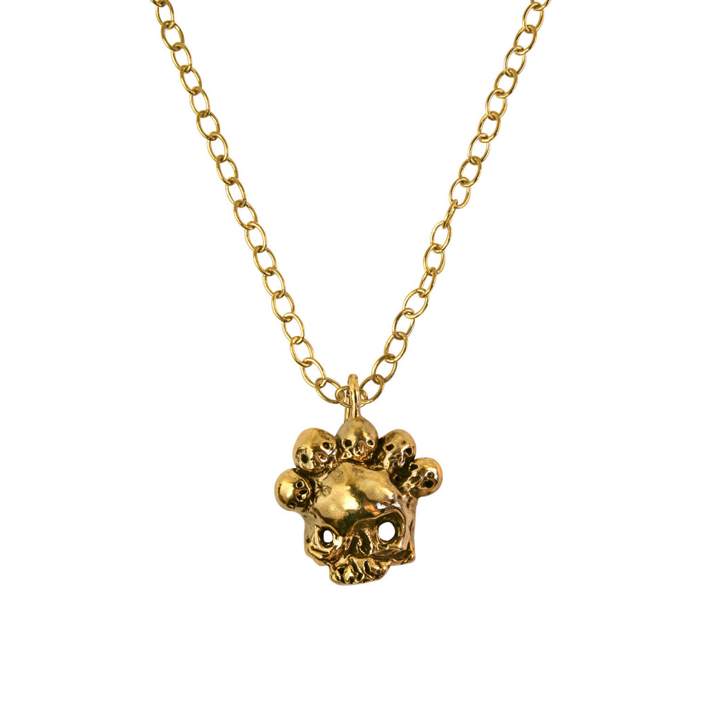 Nameless God Skull Mask Gold Vermeil Necklace