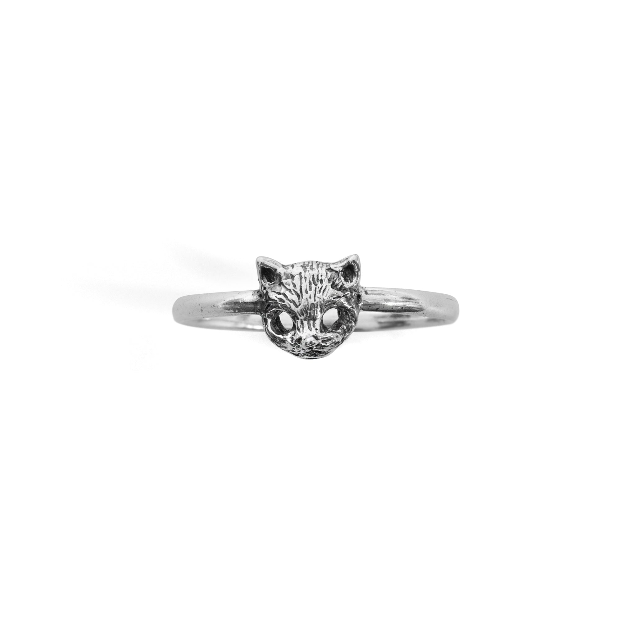 Sterling silver Cat Mask Ring