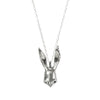 Sally Rabbit Mask Silver Necklace pendant closeup 