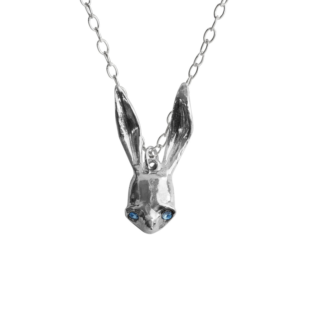 Sapphire Sally Rabbit Mask Silver Necklace