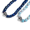 Lapis Lazuli and silver skull bracelet