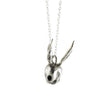 Skull Rabbit Silver Necklace side view