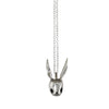 Skull Rabbit Silver Necklace detail photo