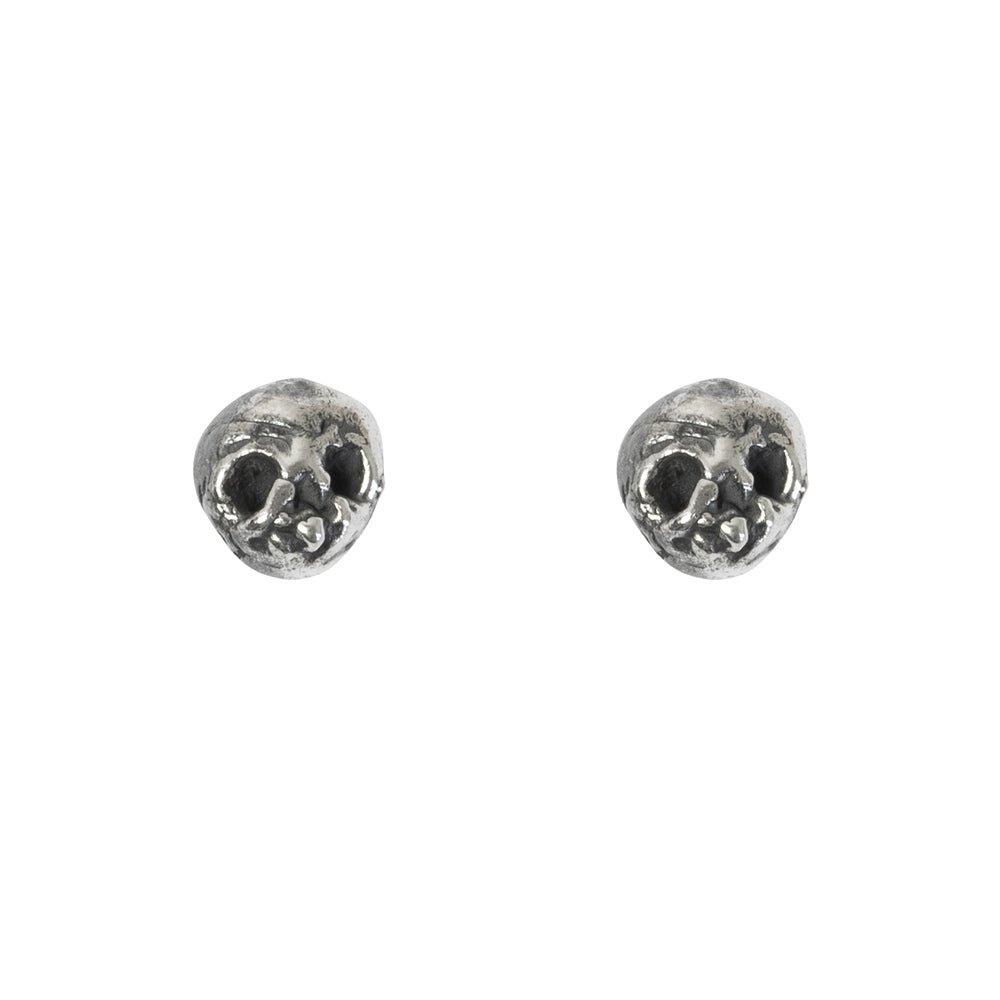 Skull Stud Silver Earrings