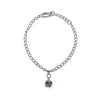 Silver Skull Curb Chain Bracelet