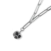 Silver Skull Paperclip Chain Bracelet
