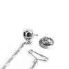 Silver Skull pin and safety chain